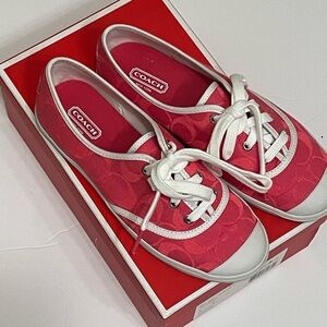 Coach Bellamy Hot Pink Sneakers 6 Excellent Condition